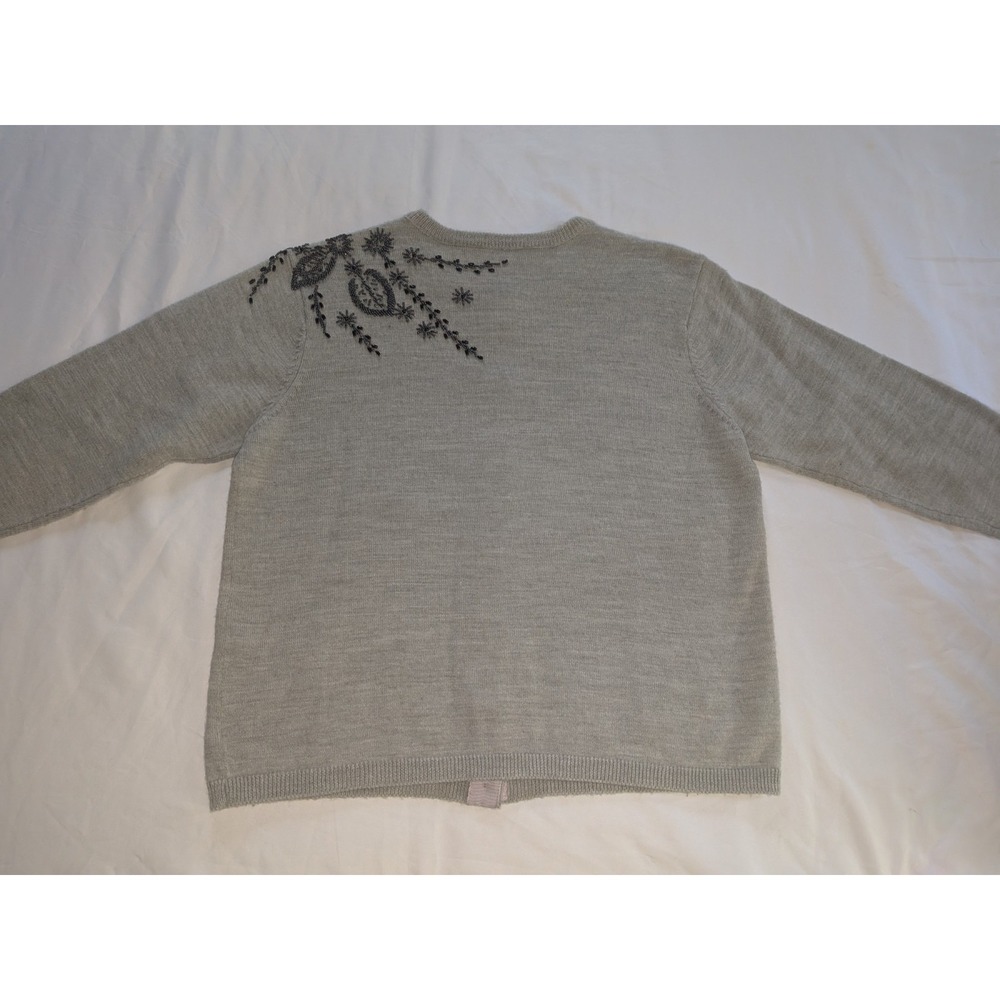 Talbots Petites Women's Size Small Gray Cardigan Sweater 3/4 Sleeve Button Front - Picture 5 of 10